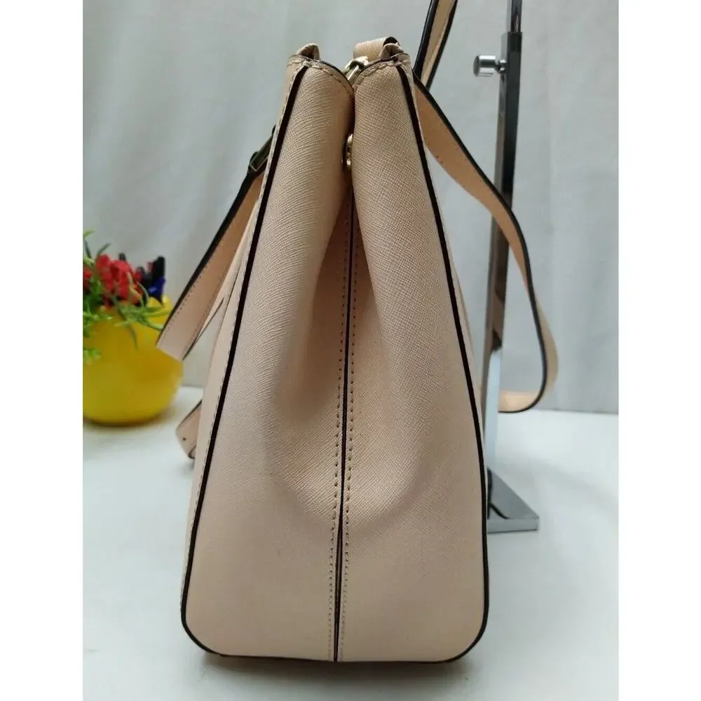 Kate Spade Newbury Lane Loden Satchel Light Pink Saffiano Leather Shoulder Bag
